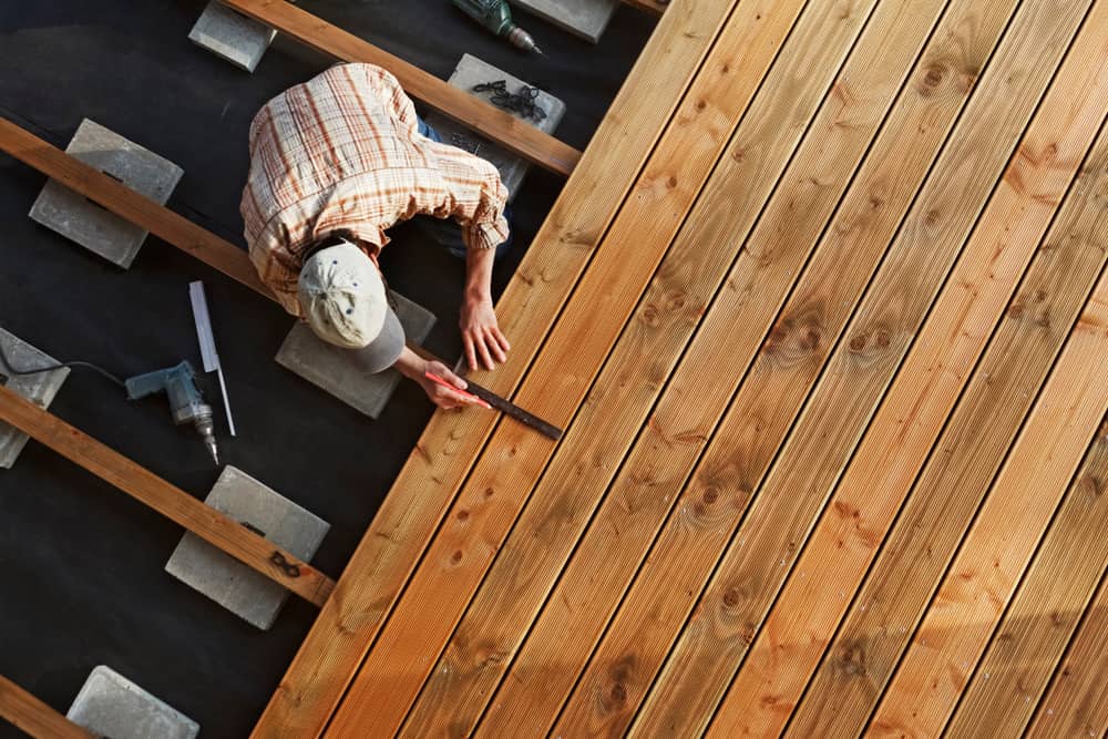 Constructing A Wooden Flooring Of A Terrace