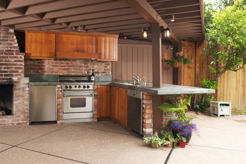 Outdoor Modern Kitchen That Has Been Freshly Remodeled